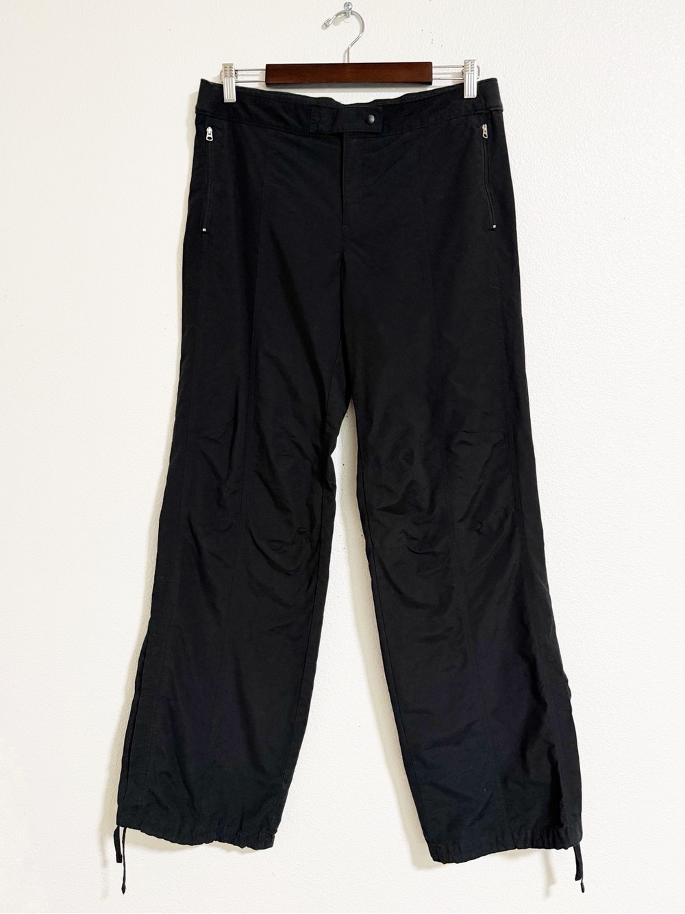 Nike Wide Leg Drawstring Hem Nylon Pants